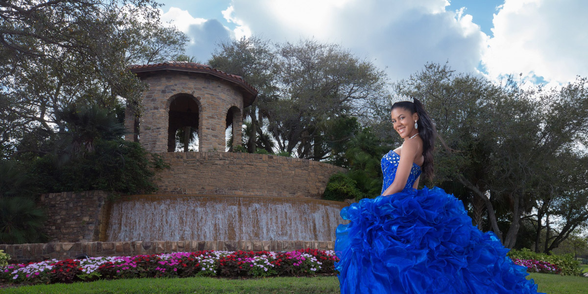 Blue quinceañera dress